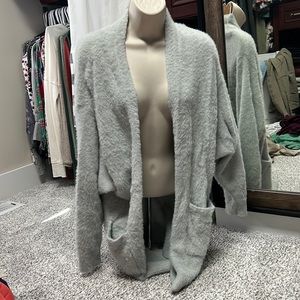 Express mid length fuzzy cardigan